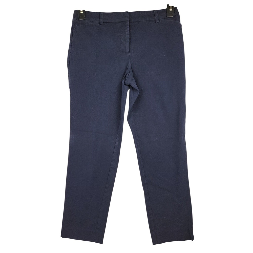 Worthington Slim Ankle Pants Navy Blue Women's Size 4 Stretch Cotton Blend